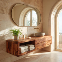 Solid Wood Bathroom Vanity Space, view 7
