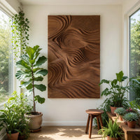 Layered Ridge Lines in Oak, a Carved Wall Panel, view 7 — view 7
