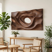 Hand Carved Dune Ridge Walnut Wall Art Relief Panel, view 7 — view 7