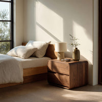 Solid Wood Nightstand With Rounded Edges Bedroom, II, view 7