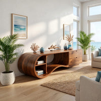 Walnut Ring, Walnut Wave, One Solid Media Console, view 7