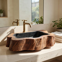 Solid Wood Sink Vanity Farmhouse Wall Mounted Bathroom, view 7