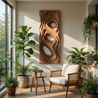 Slim Carved Wall Sculpture for a Narrow Entryway, view 7 — view 7