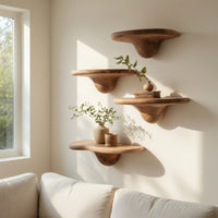 Solid Wood Mushroom Shelf Farmhouse Solid Living Room, view 7