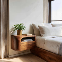 Solid Wood Nightstand Floating Bedroom, view 7