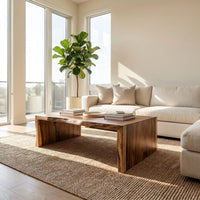 Minimalist Wood Coffee Table For High Ceiling Room, view 7
