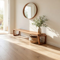Elegant Sculptural Entryway Bench For Modern Hallway Seating, view 7