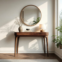 Curved-Leg Console Table with Two Flush Front Drawers, view 7