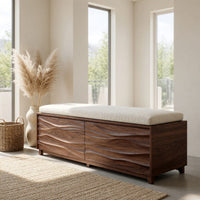 Solid Wood Entryway Storage Bench Carved Home Styles, view 7
