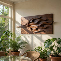 Walnut Drawn Out Into Flame, a Sculptural Wall Art Piece, view 7 — view 7