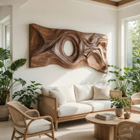 Tidal Eye Walnut Wall Sculpture Diptych Panel, view 7 — view 7