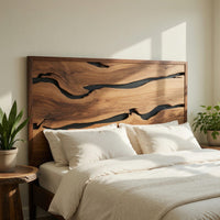 Solid Wood Headboard Live Edge With Natural Woodgrain, view 7