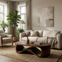 Loopwave Sculptural Hardwood Coffee Table for Living Rooms, view 7