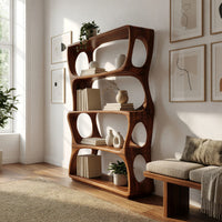 Stacked Offset Bookshelf in Solid Dark Walnut, view 7