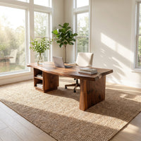 Luxury Solid Wood Executive Desk with Live Edge Top, view 7