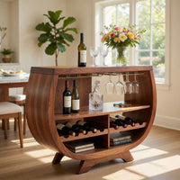 Solid Wood Bar Cabinet Wine With Wine Rack Dining Area, view 7