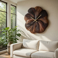 Solid Wood Clock Floral Wall Decor Living Room, view 7
