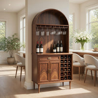 Solid Wood Bar Cabinet Wine With Storage Dining Room, view 7