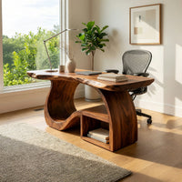 Wavecrest Desk, Hand-Shaped from Solid Hardwood, view 7