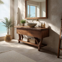 Solid Wood Live Edge Vanity Farmhouse Solid Bathroom Organic Home Bath, view 7