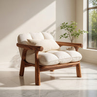 Solid Wood Chair Minimalist Accent Without Cushion Living, view 7
