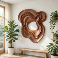 Inward Current, a Carved Walnut Wall Sculpture, view 7 — view 7