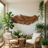 Hand-Carved Feather Relief, Barb by Barb in Solid Wood, view 7 — view 7