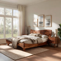 Solid Wood Bed Frame Set Headboard Bedroom, view 7