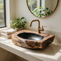 Solid Wood Sink Vanity Mid Century Solid Bathroom Furniture, view 7