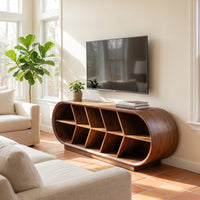 Mid Century Curved Tv Stand For Luxury Suite Interior, view 7