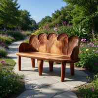 Solid Wood Outdoor Garden Bench Natural Live Edge Entryway Home Entry, view 7