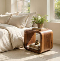 Solid Wood Nightstand Scandinavian Bedroom, view 7