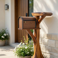 Solid Wood Mailbox Post Sculpture Garden Patio, view 7