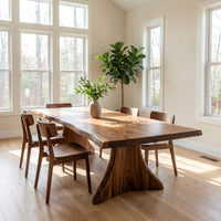 Scandinavian Natural Edge Dining Table For Casual Dining Space, view 7