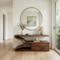Ribbonfold Console Table, Hand-Shaped from Solid Walnut, view 7