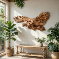 Diving Eagle Wall Sculpture in Pale Honey Hardwood, view 7 — view 7