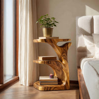 Solid Wood Nightstand With Open Shelf Bedroom, view 7