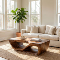 Modern Coffee Table With Curved Storage For Living Room, view 7