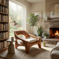 Solid Wood Chair Sculptural Outdoor Porch, view 7