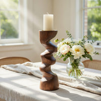 Solid Wood Candle Holder Rustic Stick Bedroom Cozy Ambience Styling, view 7