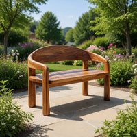 Solid Wood Outdoor Garden Bench Solid Live Edge Entryway Modern Interiors, view 7