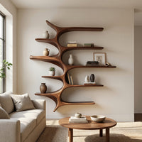 Solid Wood Wall Mounted Shelf Minimalist Home, view 7