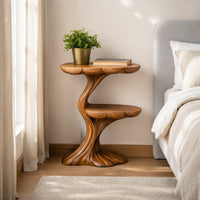 Solid Wood Nightstand Handcrafted Organic Branch Design Bedroom, view 7