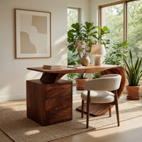 Scrollform Desk, Hand-Shaped from Solid Walnut, view 7