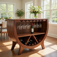 Solid Wood Bar Cabinet Wine With Bottle Storage Home, view 7