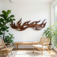 Rising Plume Walnut Wall Sculpture with Layered Tips, view 7 — view 7