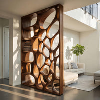 Solid Wood Room Divider Openwork Living Office, view 7