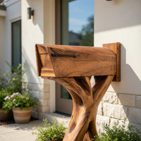 Solid Wood Mailbox Post Solid Sculpture Patio Garden Yard, view 7