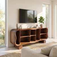 Mid-Century Rounded Tv Stand For Great Room Interior, view 7