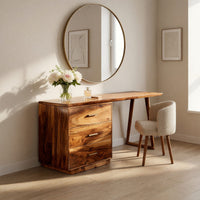 Solid Wood Dressing Table Makeup Vanity Desk Studio Apartment Beauty Space, view 7